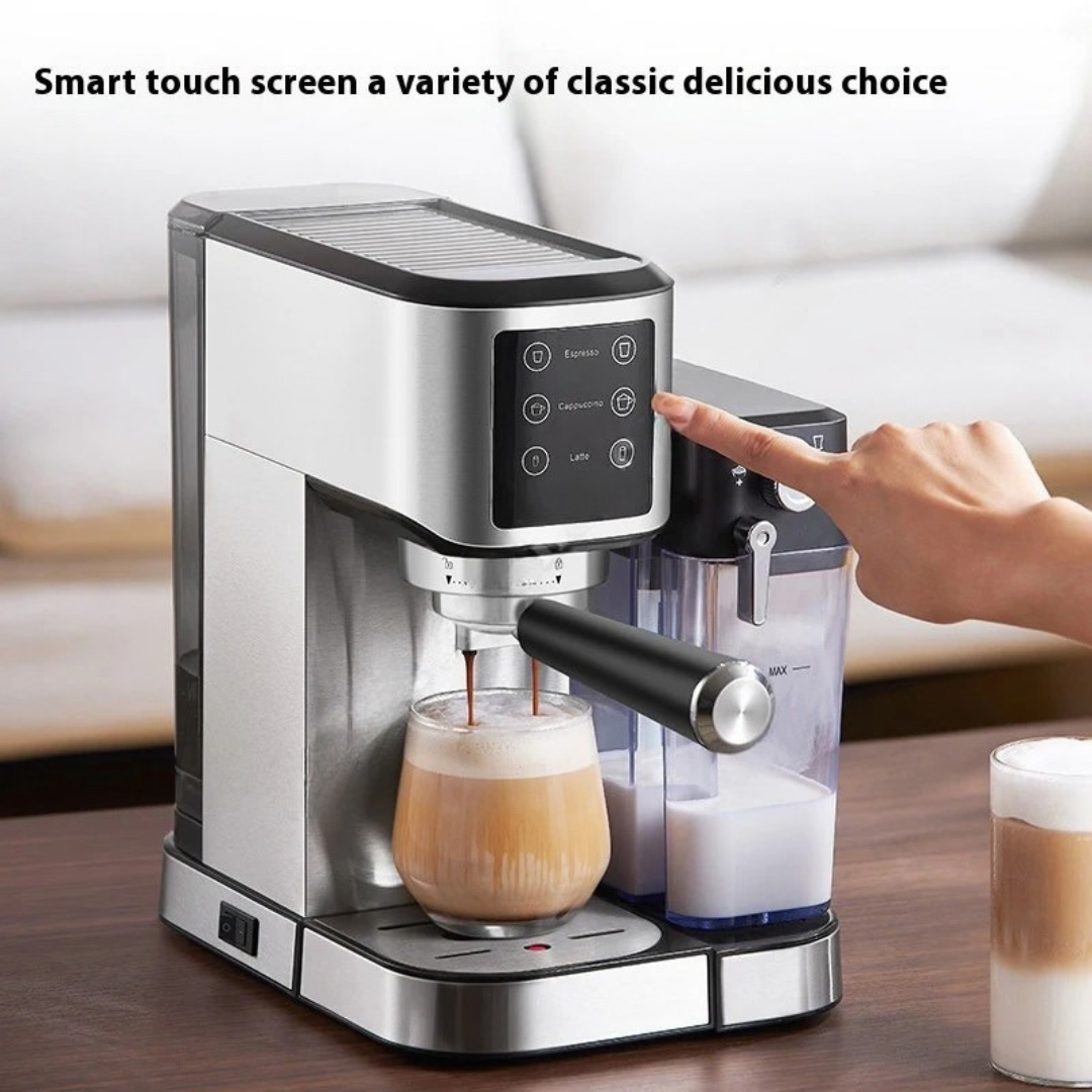 20 Bar Semi Automatic Espresso Coffee Machine Stainless Steel Electric Portable Household Coffee Maker 29×21×31cm