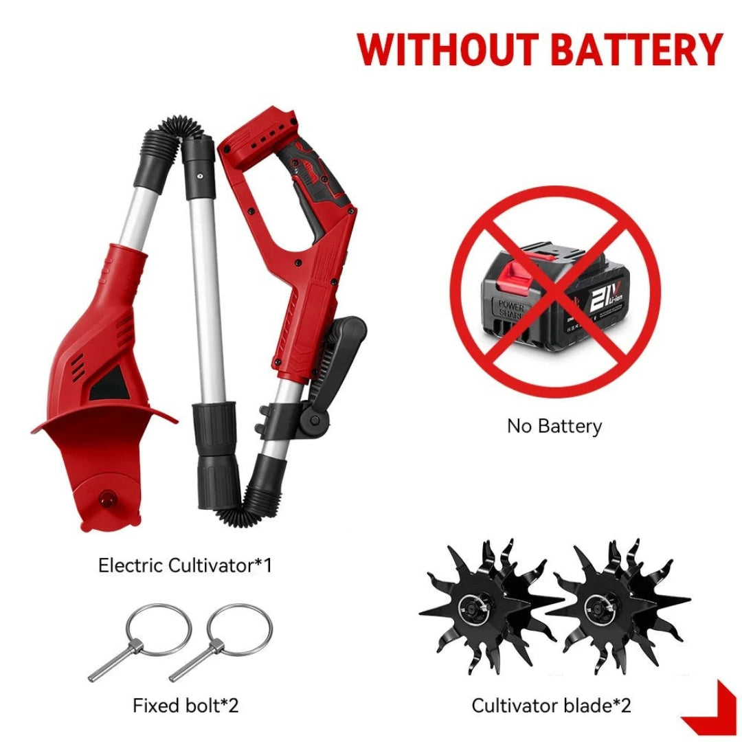1600W Brushless Electric Rototiller Cultivator Cordless Garden Tiller Lawn Scarifier Tool for Makita Battery No Battery