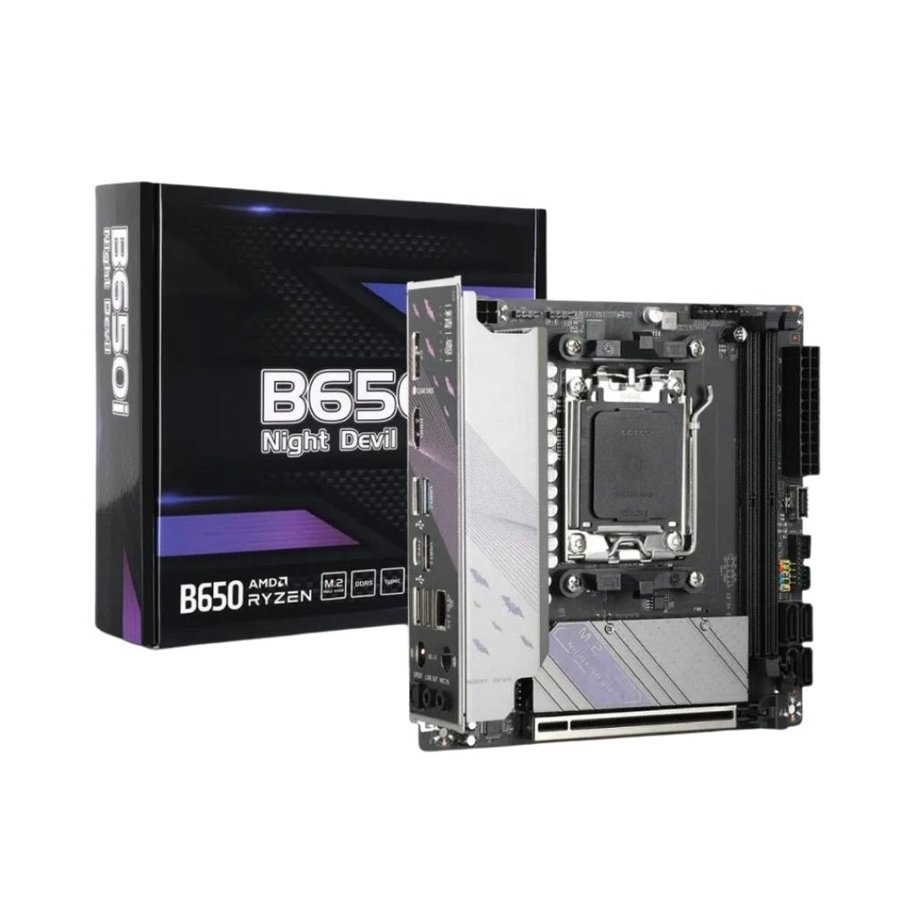 Mini-ITX Motherboard, AM5, DDR5, Compatible with AMD Ryzen 7000 Series, M.2 and PCIe Support, 17 × 17 cm