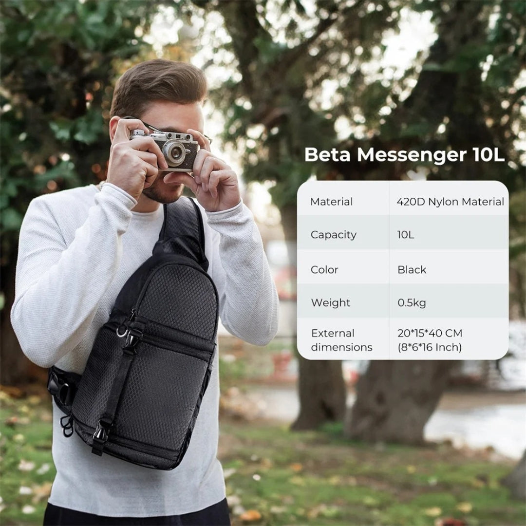 Upgraded 10L Waterproof Camera Bag Photography Backpack DSLR SLR Sling Case for Cameras Lenses Accessories Black
