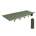 Ultralight Folding Camping Cot Aluminium Alloy Outdoor Hiking Travel Sleeping Bed Portable Backpacking Green 190 × 66 × 15cm