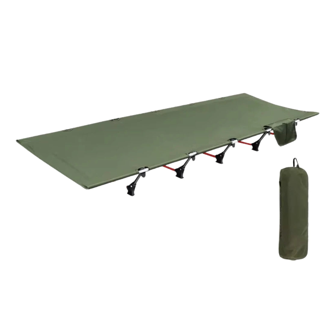 Ultralight Folding Camping Cot Aluminium Alloy Outdoor Hiking Travel Sleeping Bed Portable Backpacking Green 190 × 66 × 15cm