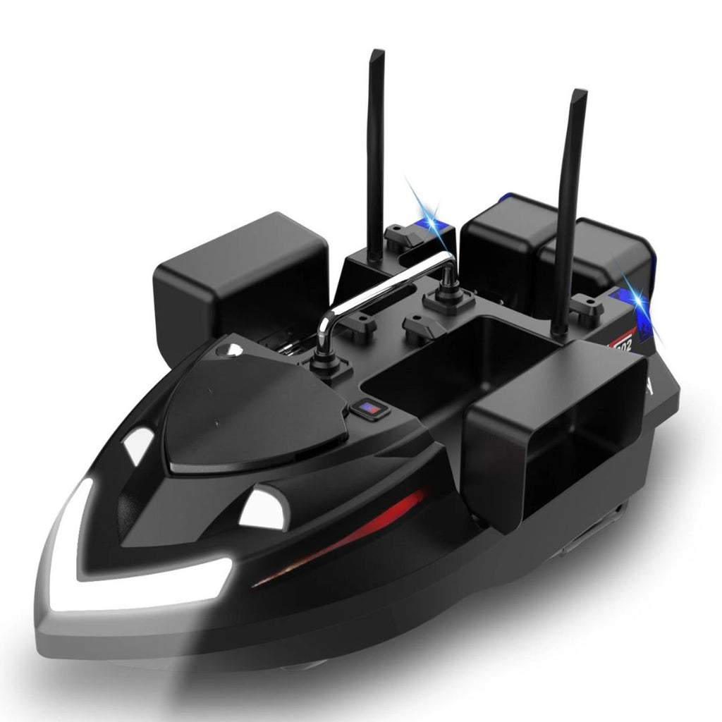 Bait Boat Remote Control Fishing Boat with 4 Independent Hoppers, 500m Range, 5200mAh Battery and LED Lights