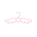 20pcs Angel Love Clothes Hangers Cute Seamless Household Rack for Clothes Tie Scarf Drying Storage Organizer Pink 40×16cm