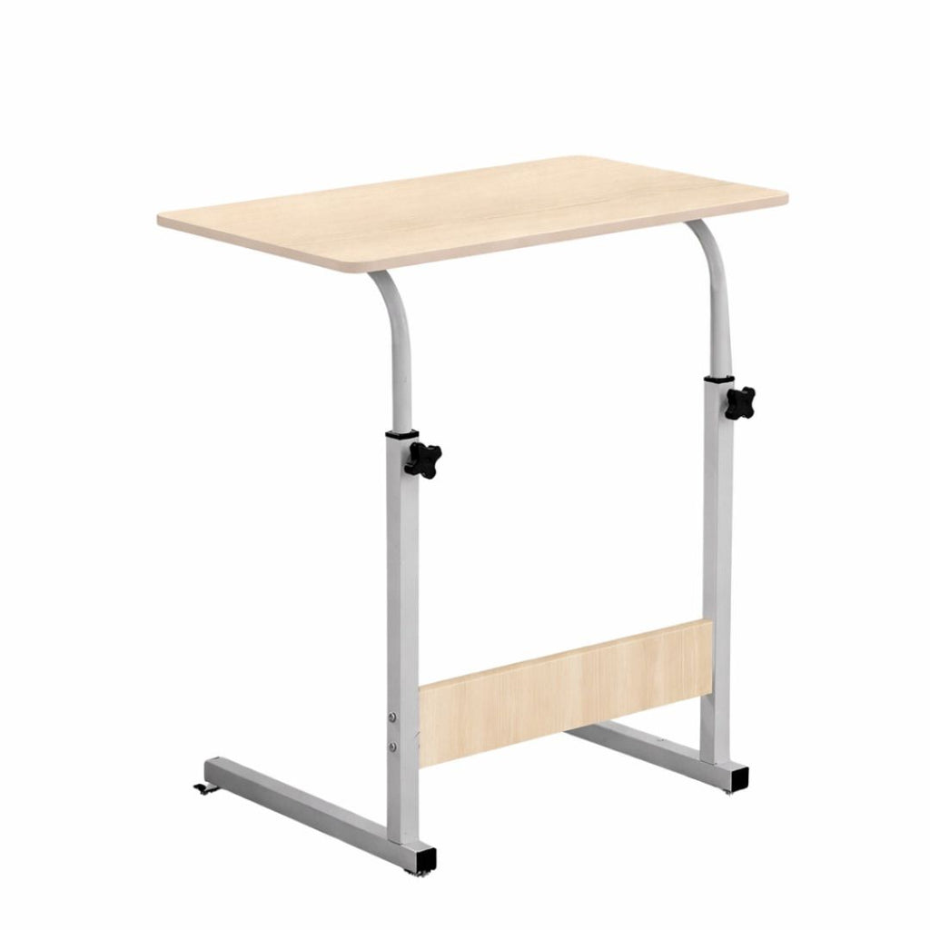 Standing Desk Portable Small Wooden Laptop Table with Wheels for Home Office Bedside Study Use light wood grain 60x40x67-88cm Height Adjustable