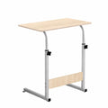 Standing Desk Portable Small Wooden Laptop Table with Wheels for Home Office Bedside Study Use light wood grain 60x40x67-88cm Height Adjustable