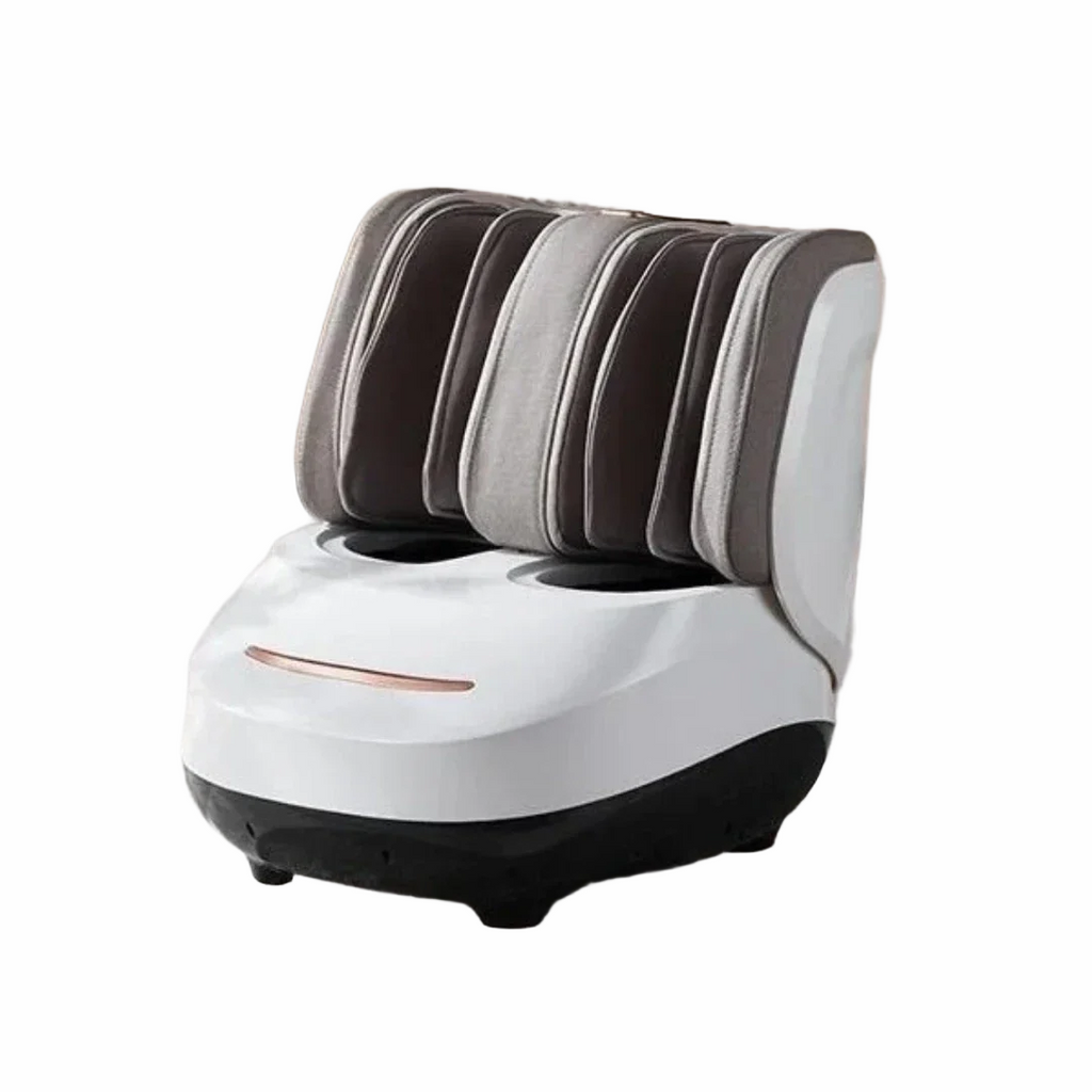 Electric Foot Massager Machine Air Pressure Heat Vibration Roller Kneading Leg Foot Full Wrap Massage Therapy Device White AU