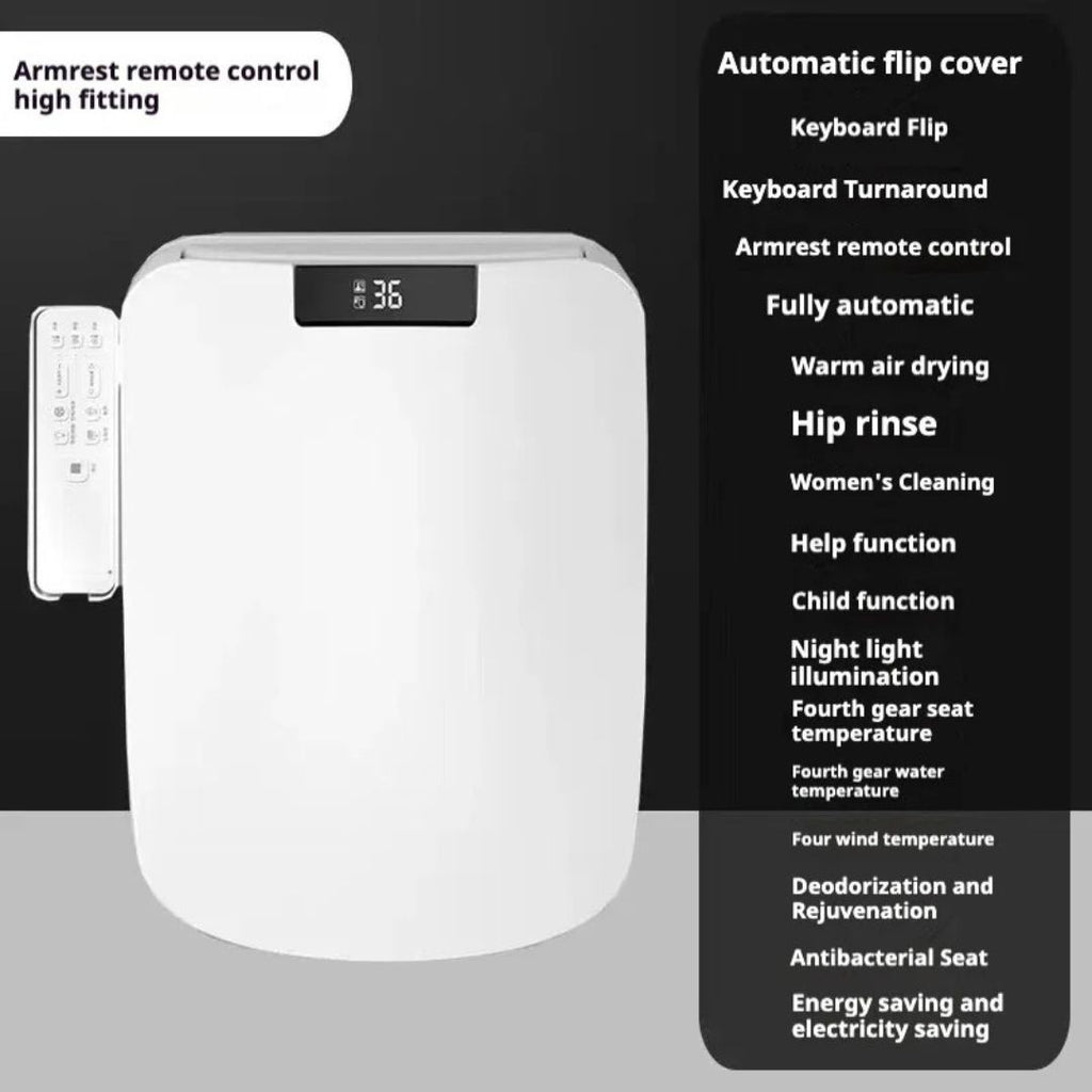 Smart Toilet Seat 51cm Square Electronic Bidet Seat with Heated Wash Drying and Auto Open 220-230v Lid