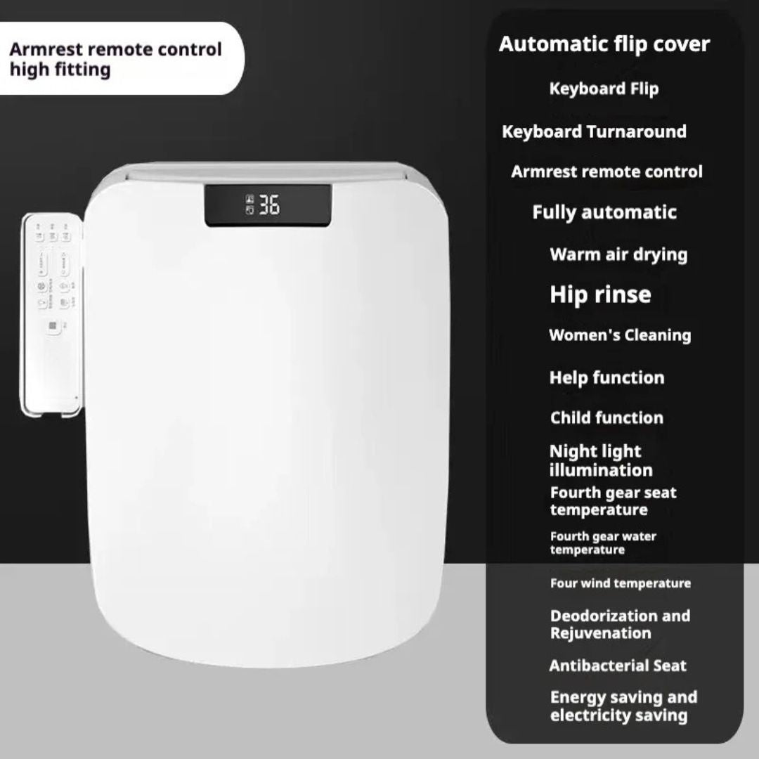 Smart Toilet Seat 51cm Square Electronic Bidet Seat with Heated Wash Drying and Auto Open 220-230v Lid