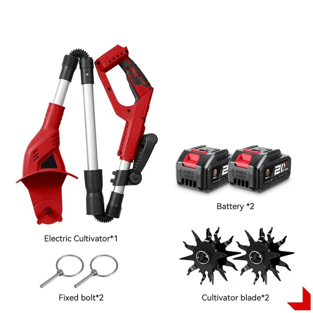 1600W Brushless Electric Rototiller Cultivator Cordless Garden Tiller Scarifier Tool Makita Battery 2 Batteries