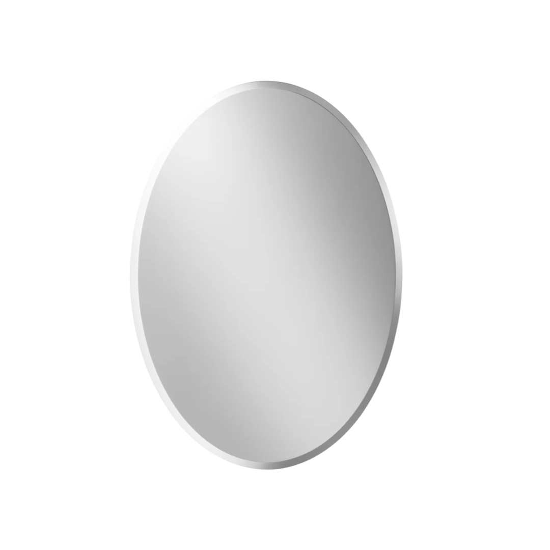 Frameless Oval Wall Mirror 60x80cm Silver Beveled Edge Vanity Mirror Decorative Home Wall Mirror