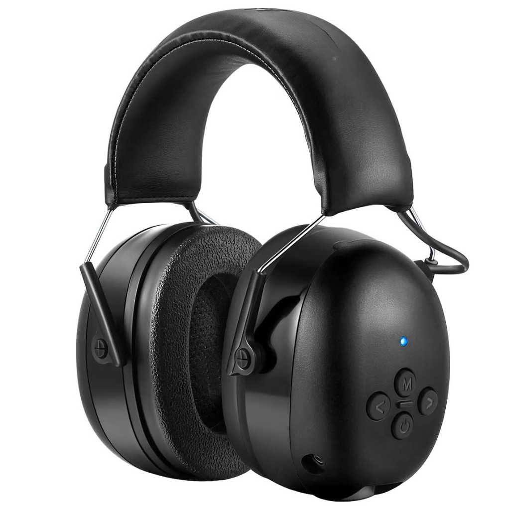 Electronic Bluetooth 5.0 Headphones Earmuffs Hearing Protection Noise Reduction Music Wireless Charging Safety Headset Black