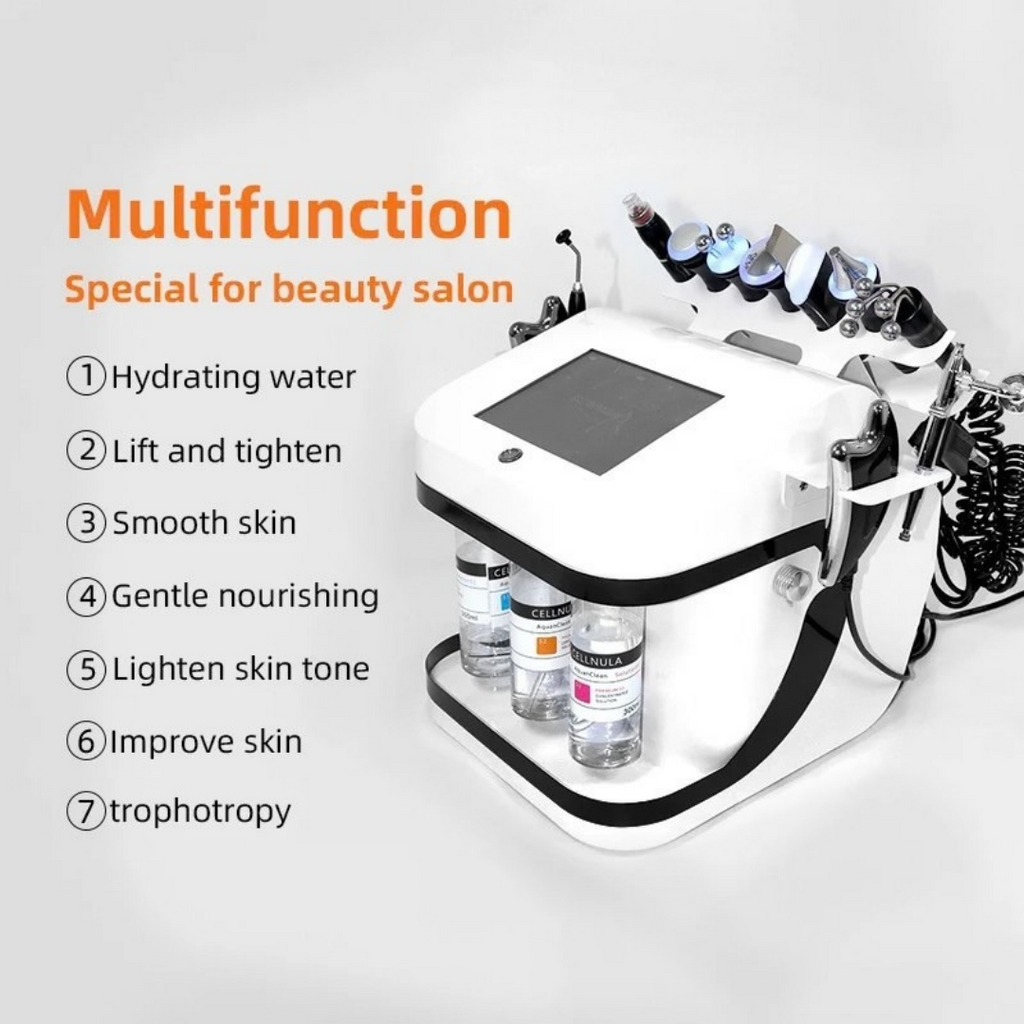 10-in-1 Dermabrasion Facial Machine Aqua Peeling Oxygen Bubble Skin Care Moisturizer Beauty Device White AU 110V
