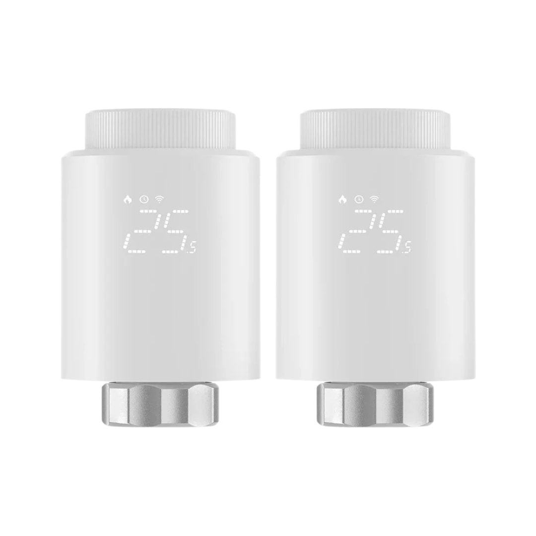 2PCS TRVZB Smart Thermostatic Radiator Valve Home Heating Frost Protection Remote Group Control eWeLink Alexa 59.4×59.4×95mm