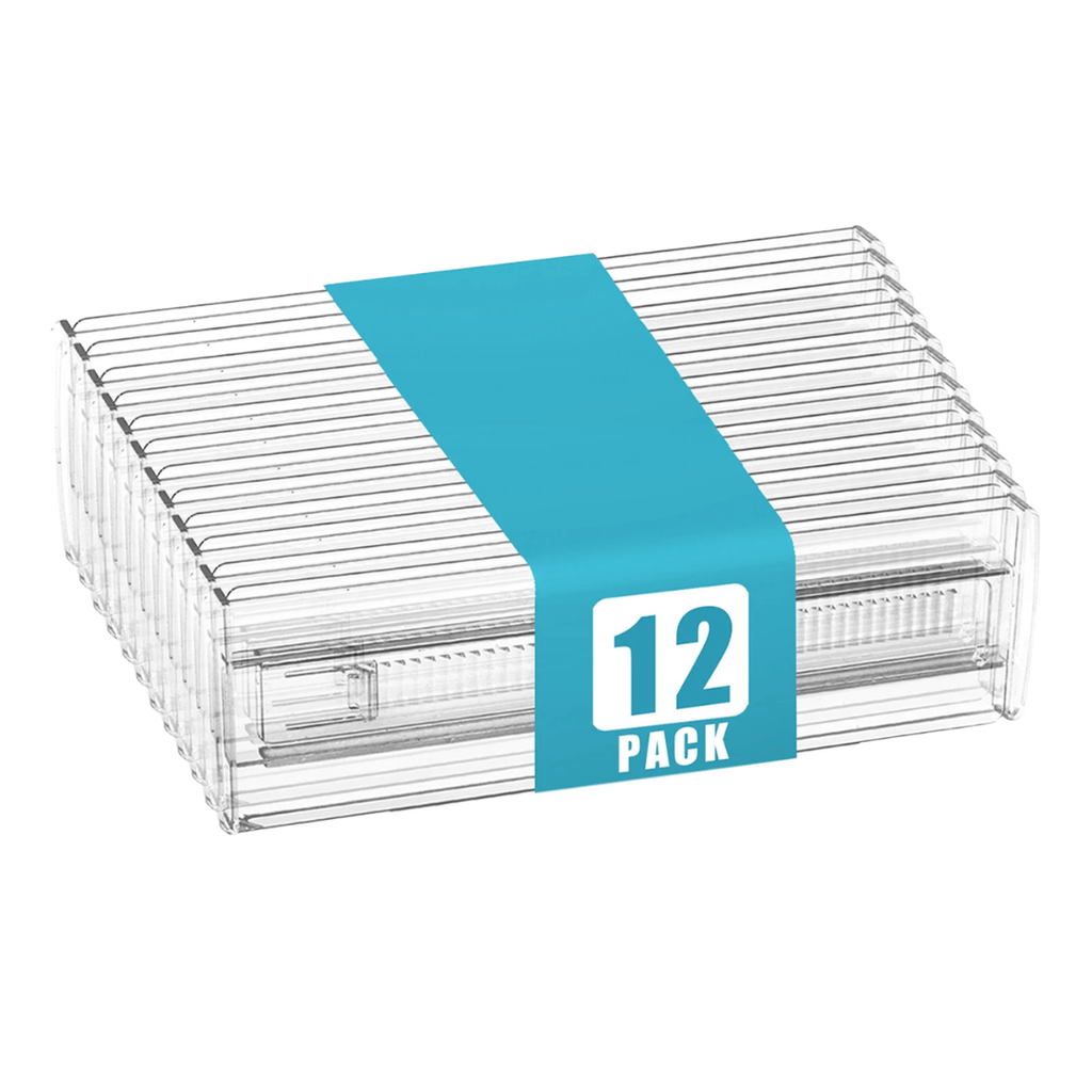 12-Pack Adjustable Drawer Organizers Clear Expandable Storage Dividers for Clothes Kitchen Utensils Dresser Organizer 28.7-50.5cm
