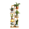 Bamboo 5 Tier Plant Stand Flower Shelf Rack Wood Colour 40x20x102 cm Indoor Outdoor