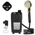 Portable Camping Shower Pump Kit with Digital Display 6000mAh Battery Outdoor RV Shower Black Full Screen