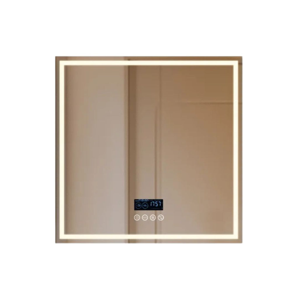 Bathroom Mirror 32 Inch Square LED Bluetooth Speaker Vanity Mirror 80x80cm