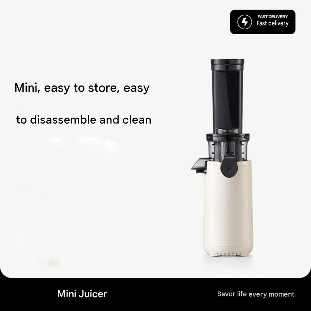 Mini Slow Juicer Automatic Fruit Juice Extractor Multifunctional Residue Separation Household Juicer Machine White AU