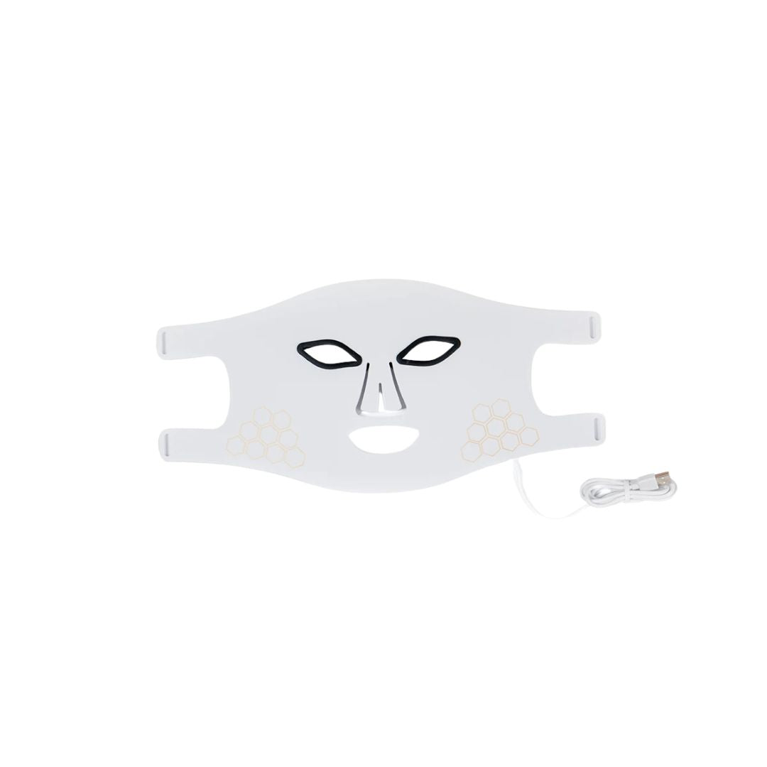 Rechargeable LED Red Light Therapy Face Mask Infrared Skincare Device for Glowing Skin White Face Mask