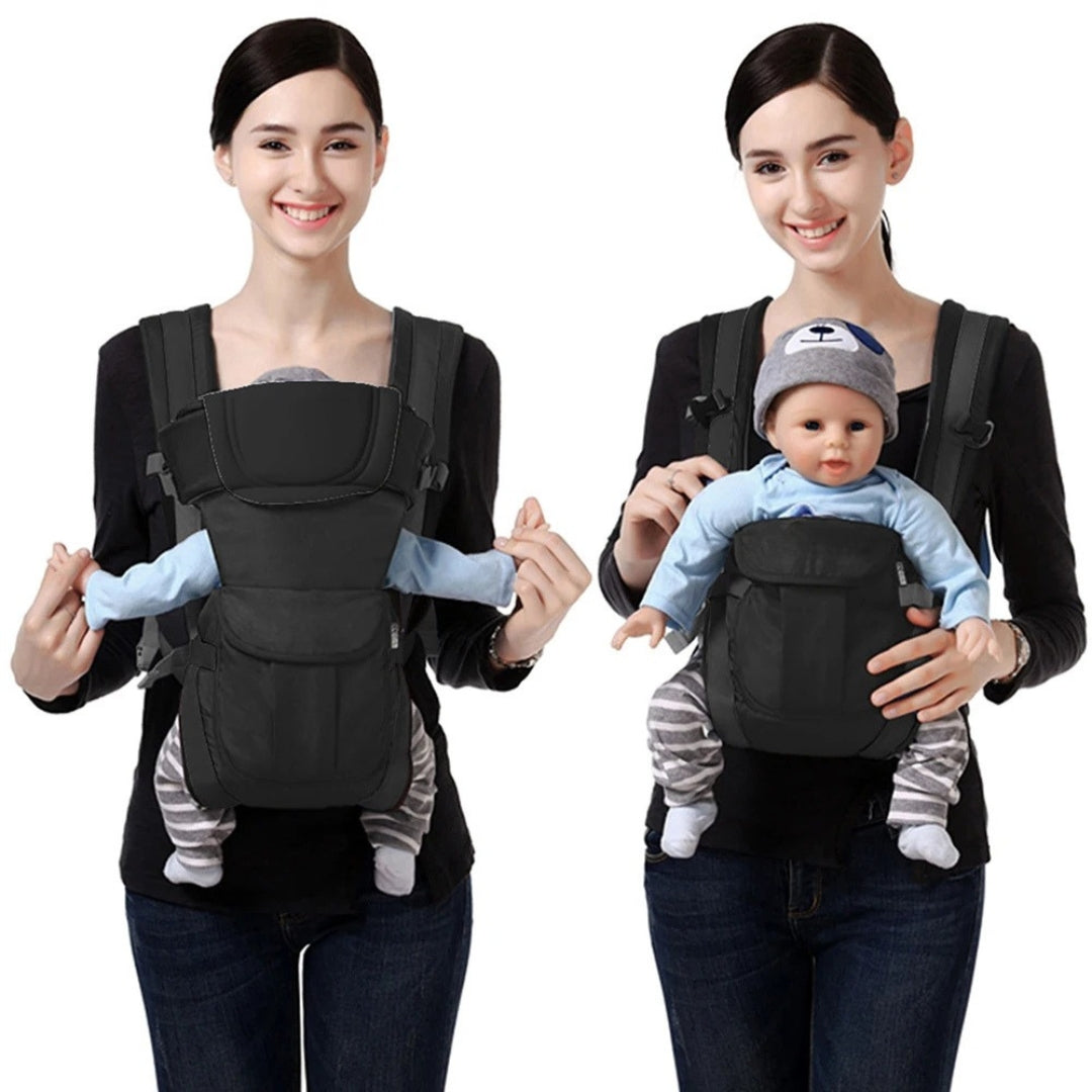 Ergonomic Baby Sling Carrier Adjustable Infant Backpack Newborn Toddler Front Carry Baby Holder Travel Carrier Black