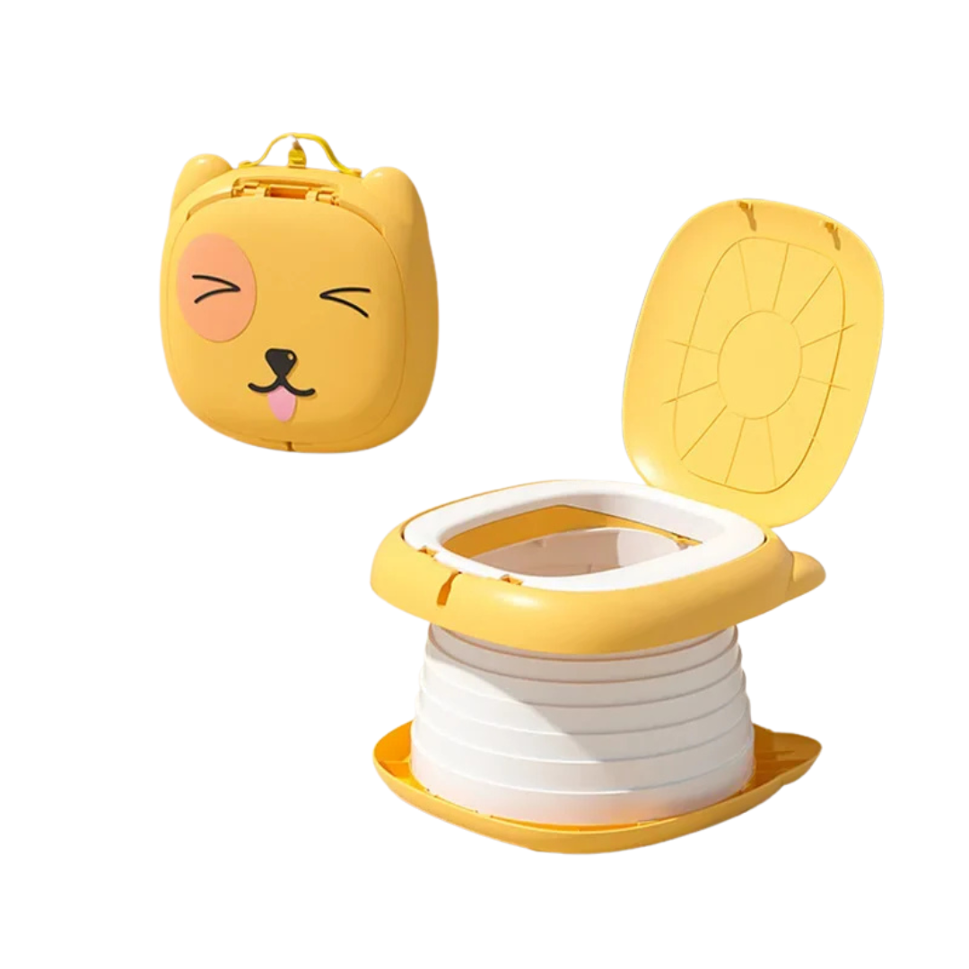 Portable Toddler Potty Training Toilet Foldable Travel Potty Seat for Baby Kids Car Camping Indoor Outdoor Bathroom Orange 17cm