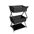 3 Layer Folding Camping Storage Rack Outdoor BBQ Shelf Multifunctional Portable Organiser Stand Black 31 × 42 × 79cm
