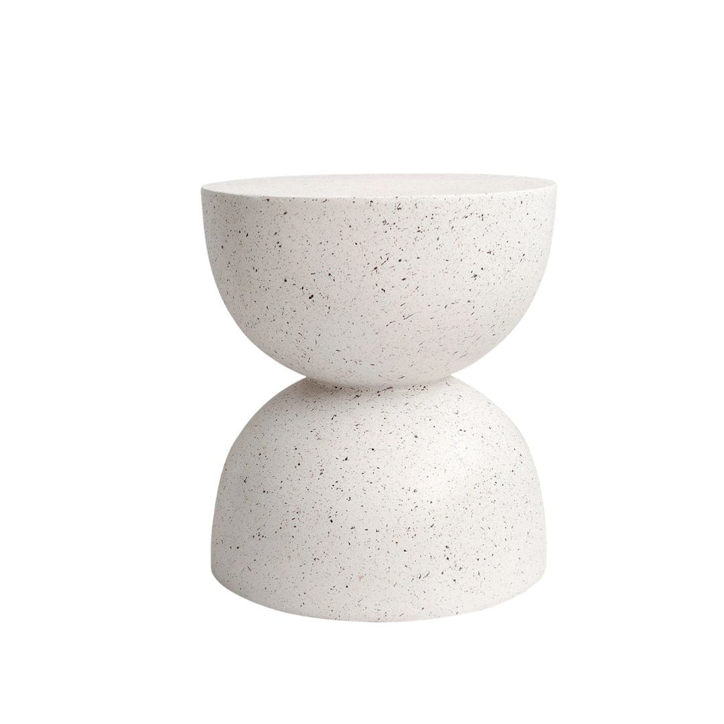 Concrete Side Table 40x44.5cm Lightweight Indoor Outdoor Accent Stool White End Table