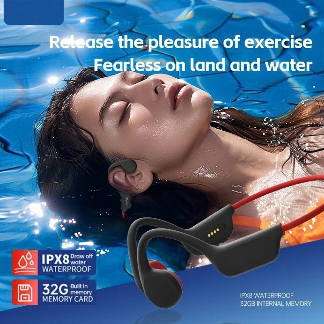 X7 Bone Conduction Headset Bluetooth 5.3 Wireless Headphones with Microphone Waterproof Swim Sports Earphones Black 32GB