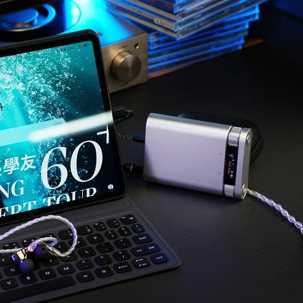 Portable USB DAC Headphone Amplifier Hi-Res Bluetooth LDAC CS43198 PCM384 DSD256 Silver 7.1x10x2.1cm