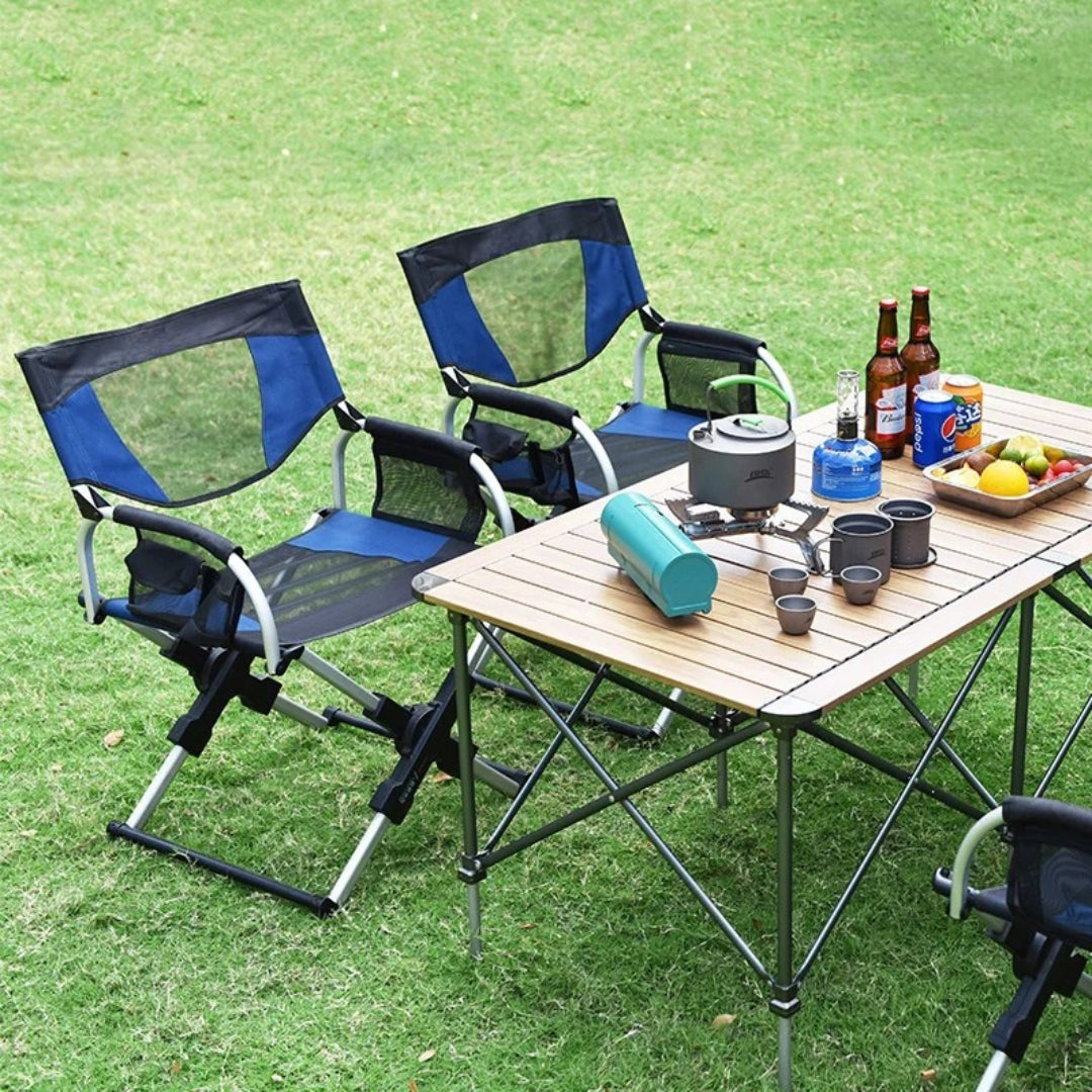 Outdoor Aluminium Alloy Folding Fishing Chair Beach Camping Stool Portable Travel Seat Chair 56.4 × 50 × 81cm