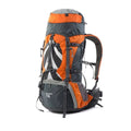 70L Camping Backpack Ergonomic Hiking Rucksack with Rain Cover Outdoor Travel Bag Orange 75x33x27cm