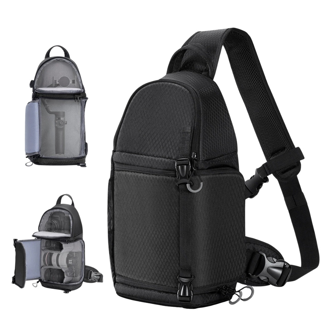 Upgraded 10L Waterproof Camera Bag Photography Backpack DSLR SLR Sling Case for Cameras Lenses Accessories Black