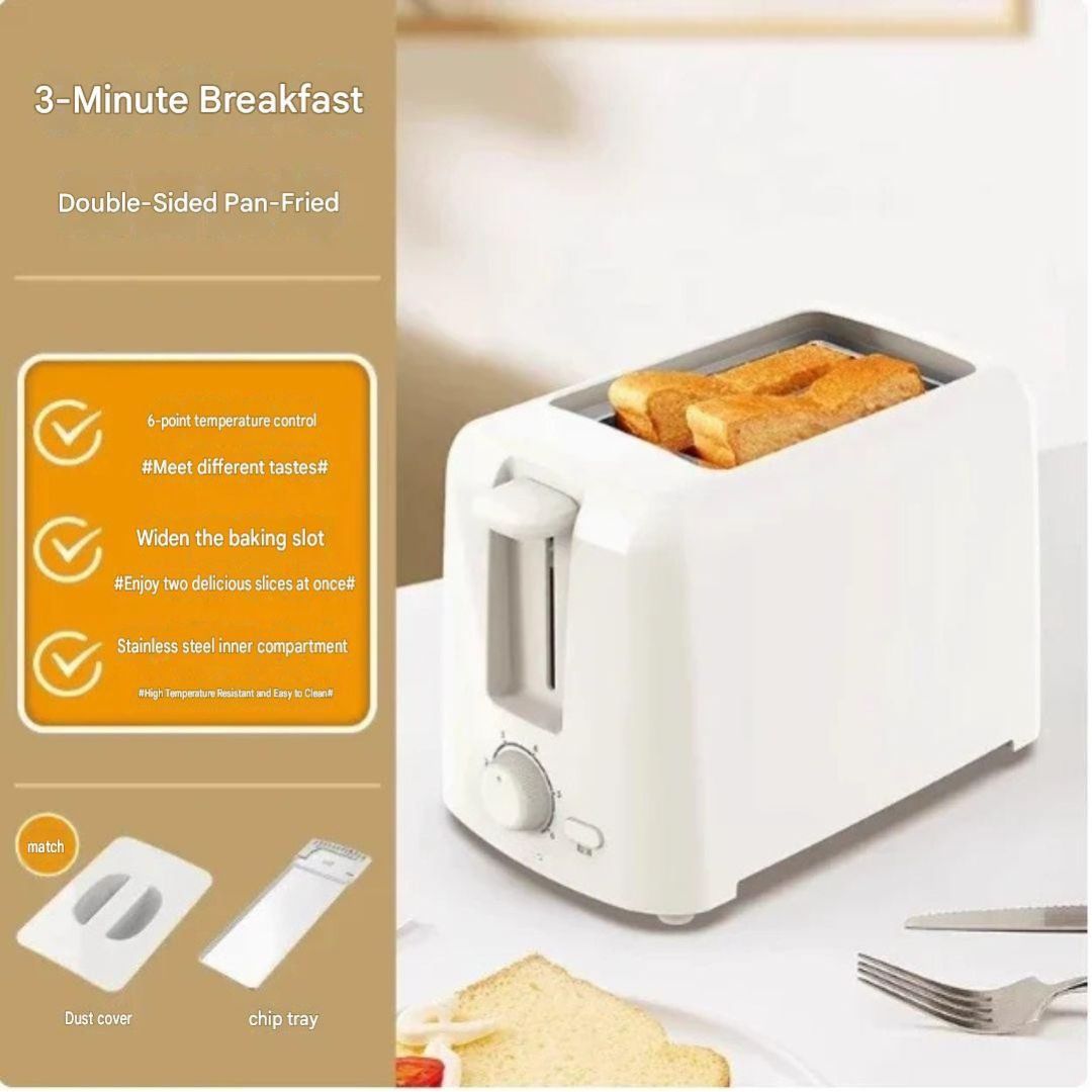 Bread Toaster 220V Portable Sandwich Maker Compact Breakfast Machine White AU Plug 13x3cm