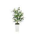 Artificial Ficus Tree Realistic Leaves Indoor Outdoor Plant Decor for Home Office Living Room Decoration White 120 cm height