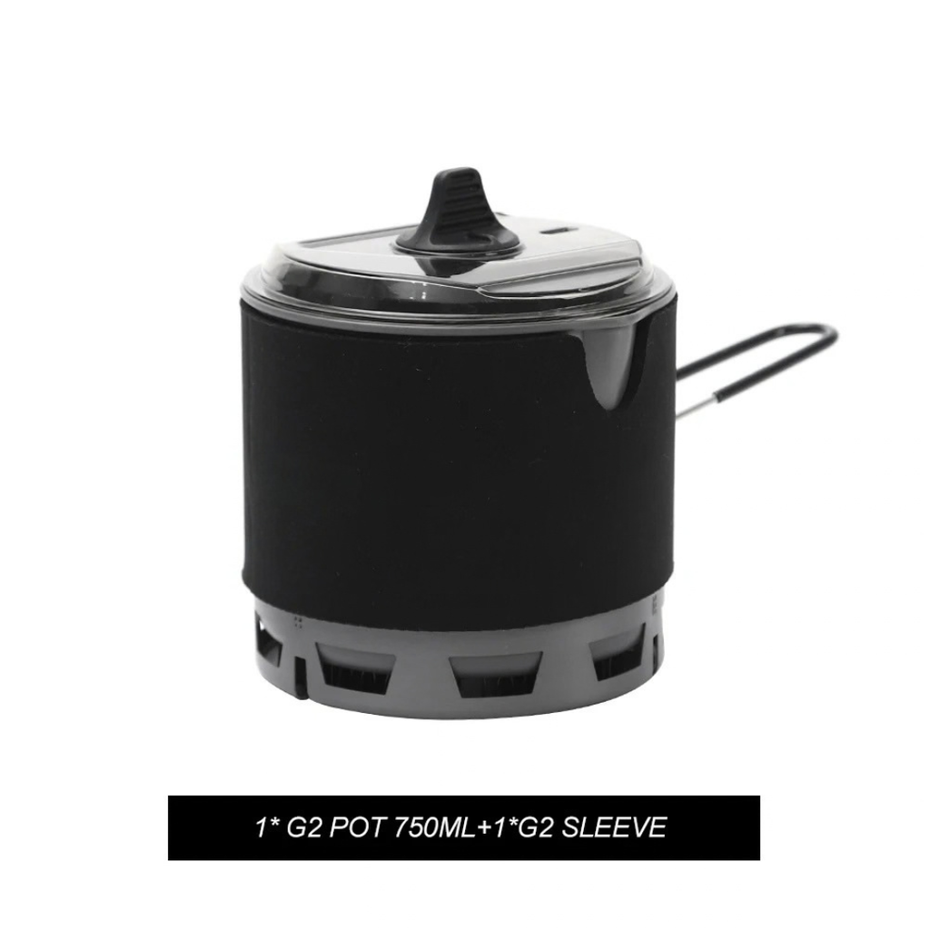 G2 Petrel Ultralight Camping Pot High Efficiency Heat Exchanger Cookware Hiking Travel Outdoor Cooking Pot 750ML with Sleeve