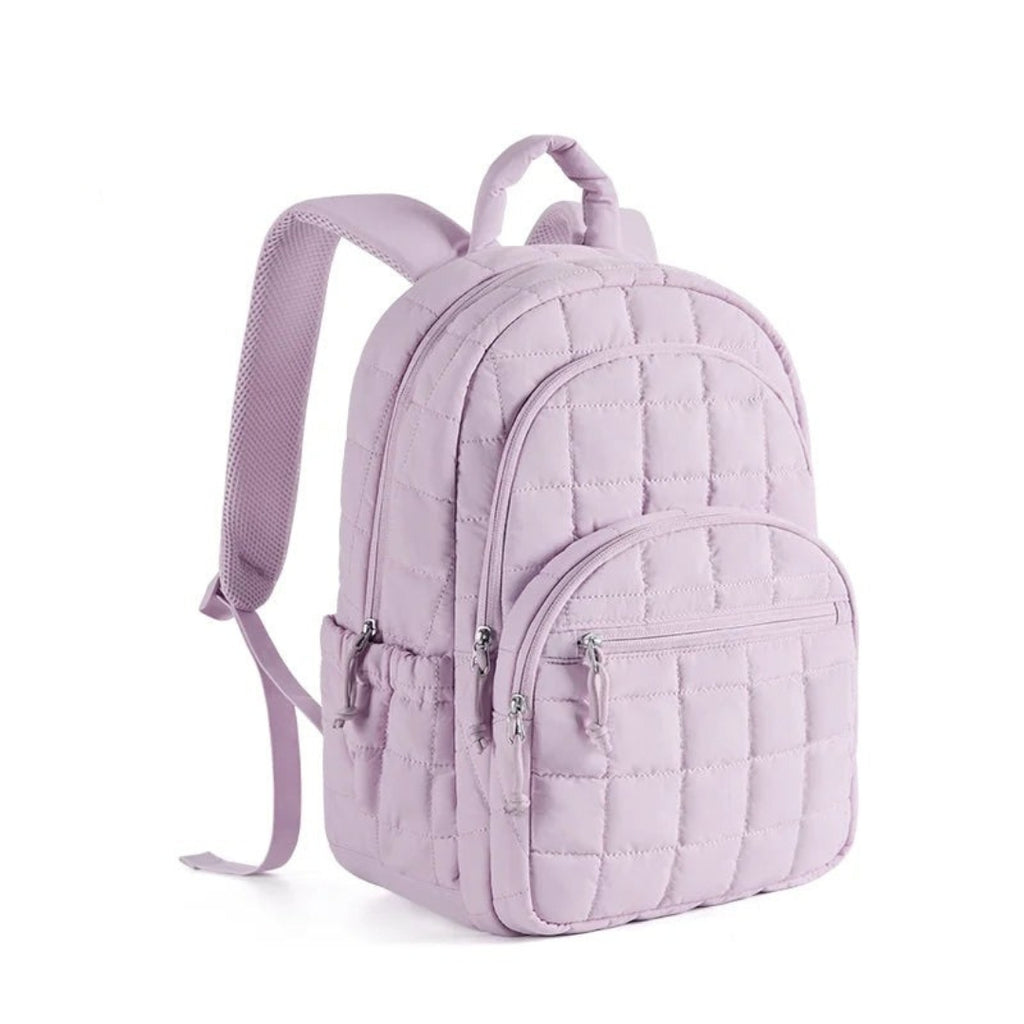 Quilted School Backpack for Girls Water Resistant Laptop Bookbag Casual College Daypack 39.6cm Laptop Lavender 30 × 20 × 44cm