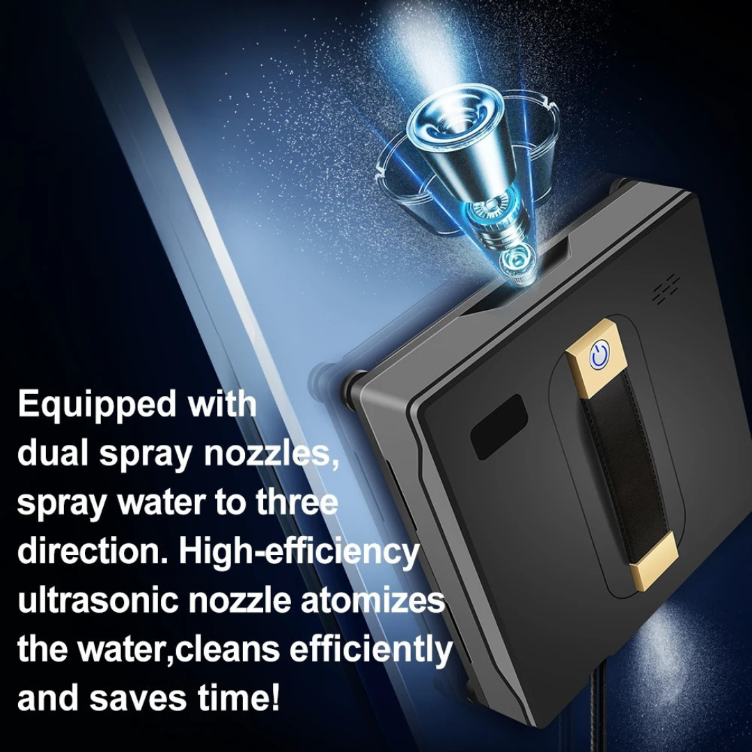 WD8 Robot Window Vacuum Cleaner Dual Water Spray Laser Sensor Smart Glass Wall Cleaner APP Remote Control Wet Dry Grey