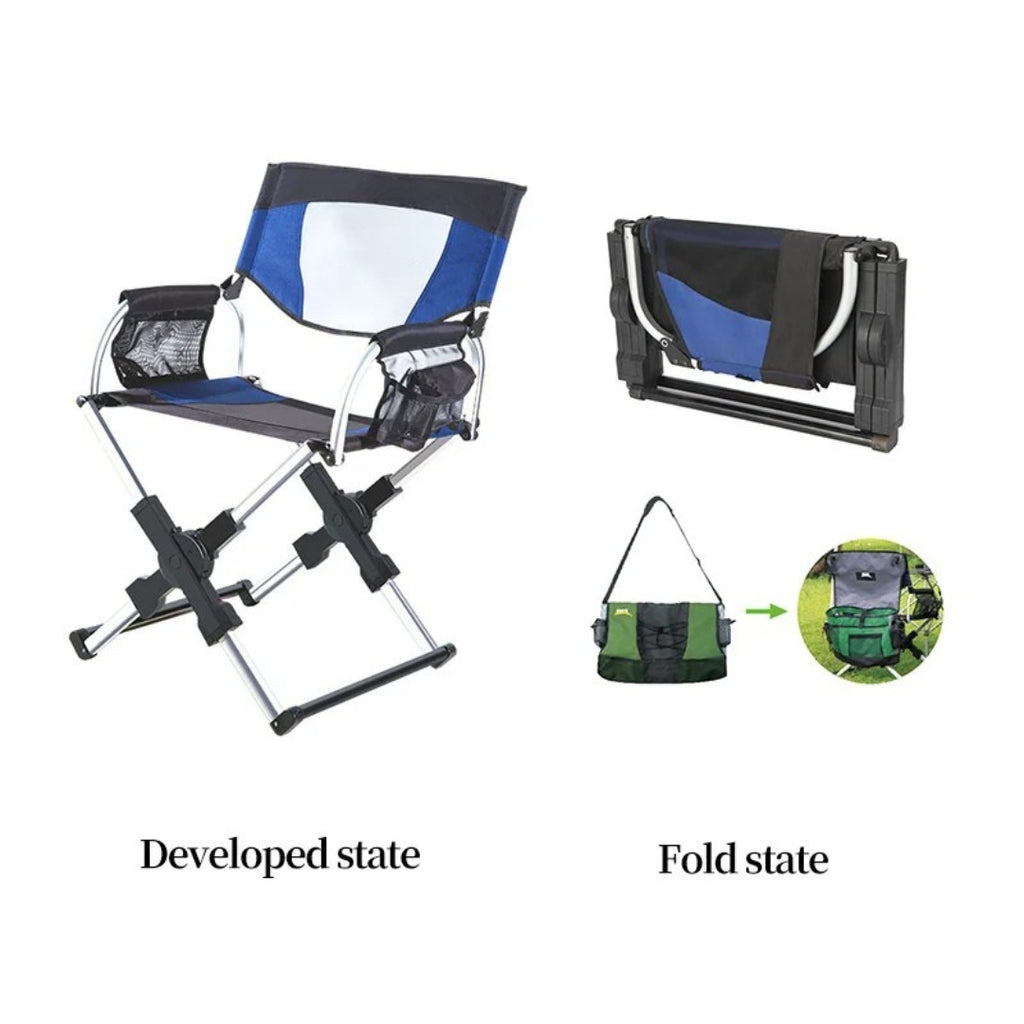Outdoor Aluminium Alloy Folding Fishing Chair Beach Camping Stool Portable Travel Seat Chair 56.4 × 50 × 81cm
