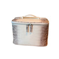 Crocodile Pattern Cowhide Makeup Bag Women's Travel Toiletry Organizer Portable Cosmetic Storage Pouch 23 × 16 × 14cm