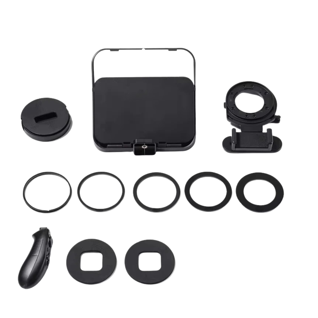 RT02 Universal Teleprompter DSLR Camera Smartphone Tablet Laptop Prompter for Live Streaming Video Recording Black 30×20.3×12.3cm