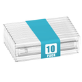 10-Pack Adjustable Drawer Organizers Clear Expandable Storage Dividers for Clothes Kitchen Utensils Dresser Organizer 28.7-50.5cm