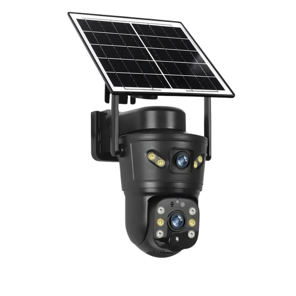 LS VISION 4G Outdoor Solar Security Camera 8MP Dual Lens with Night Vision and PIR Detection