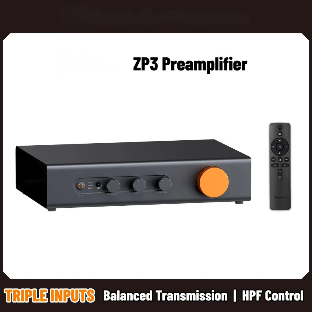 HiFi Preamplifier ZP3 3 In 3 Out XLR RCA Sub Out Tone Control HPF Audio Preamp AU Plug 23.9x16.4x5.4cm