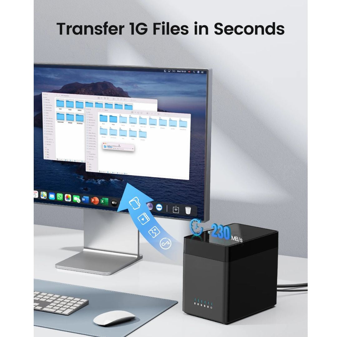5 Bay HDD Enclosure Type-C SATA3 Hard Drive Case for 8.89cm Drives 12V 6.5A Storage Dock AU Plug DS500