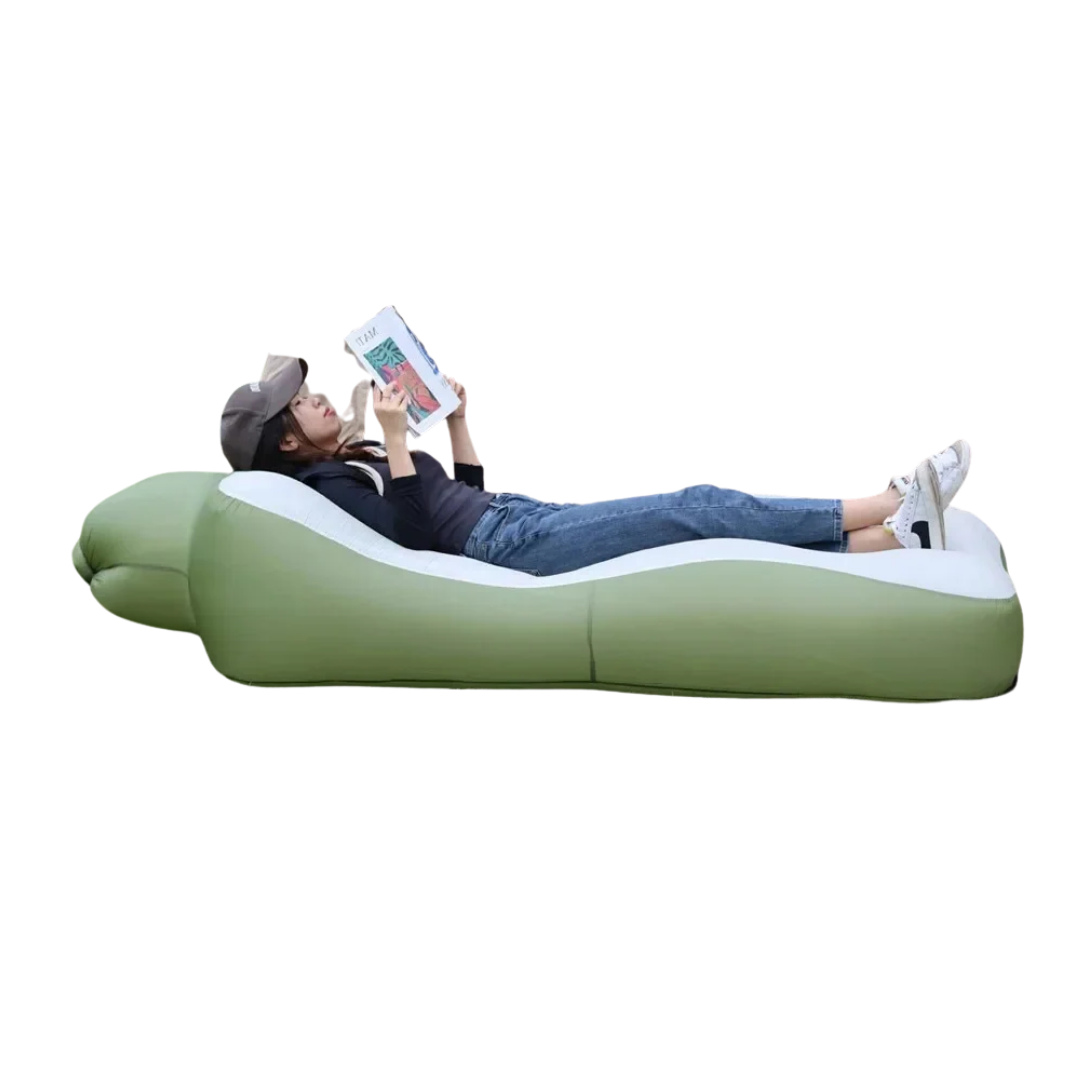 Inflatable Sofa Bed Extra Wide Non-Roll Air Lounger with Mesh Centre 190 x 70 x 55 cm