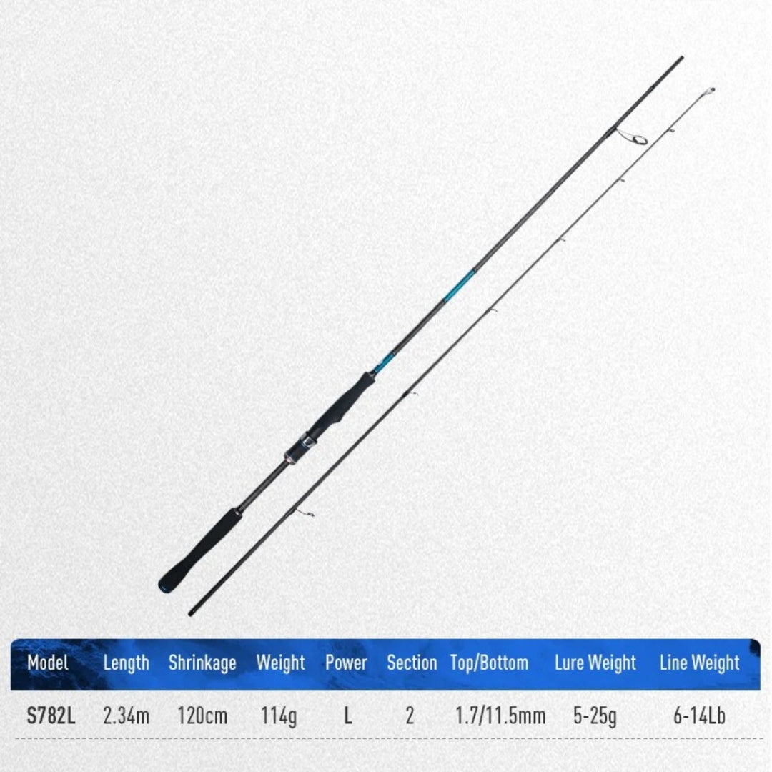 S782L Fishing Rod 2 Section Spinning Rod Inshore Breakwater Bass Rod Saltwater Light Fast Action Fishing Gear