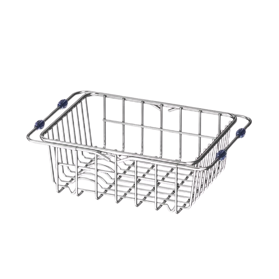 Stainless Steel Telescopic Sink Drain Rack Non Slip Dish Drying Kitchen Bathroom Countertop Organizer Adjustable 38-54×28×10.5cm