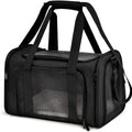 Collapsible Pet Carrier for Cats Dogs Puppies Up to 6.8kg Portable Travel Pet Bag Airline Carrier Black 50 × 34 × 34cm