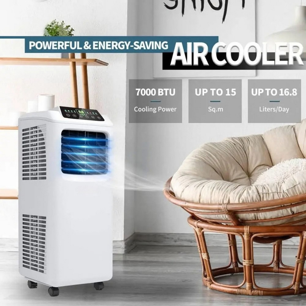 7000BTU 2.05kW Portable Air Conditioner White with Remote Control